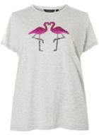 Dorothy Perkins *dp Curve Grey Flamingo Sequin T-shirt
