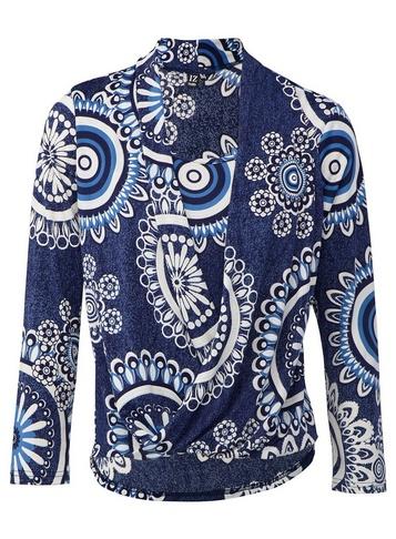 *izabel London Blue Circle Print Wrap Top