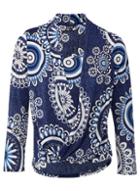 *izabel London Blue Circle Print Wrap Top