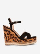 Dorothy Perkins Black Leopard Print 'rosie' Cross Wedges