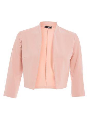 Dorothy Perkins *quiz Nude 3/4 Sleeve Cropped Jacket
