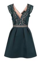 Dorothy Perkins *little Mistress Teal Lace Bodice Prom Dress