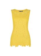 Dorothy Perkins *tall Yellow Floral Lace Vest