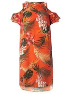 Dorothy Perkins Orange Tropical Cold Shoulder Shift Dress