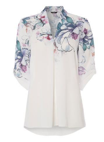 Dorothy Perkins *roman Originals Mint Floral Print Pleat Top
