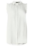 Dorothy Perkins Dp Curve Ivory Ruffle Sleeveless Shirt