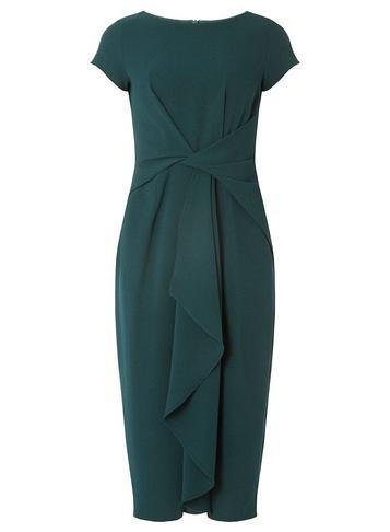 Dorothy Perkins *lily & Franc Green Crepe Cap Sleeve Shift Dress