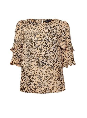 Dorothy Perkins Brown Animal Print Top