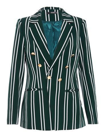 Dorothy Perkins *quiz Green And White Striped Jacket