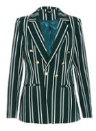 Dorothy Perkins *quiz Green And White Striped Jacket