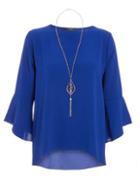Dorothy Perkins *quiz Royal Blue Necklace Top
