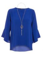 Dorothy Perkins *quiz Royal Blue Necklace Top