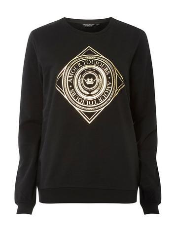 Dorothy Perkins Black Motif Sweat Top