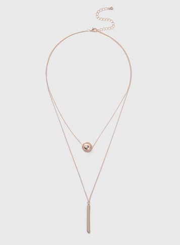 Dorothy Perkins Rose Gold Spinner Necklace