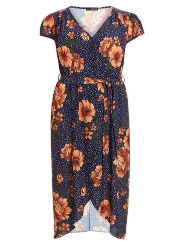 *quiz Navy Floral Print Wrap Dress