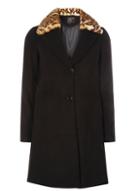 Dorothy Perkins Black Faux Fur Collar Coat