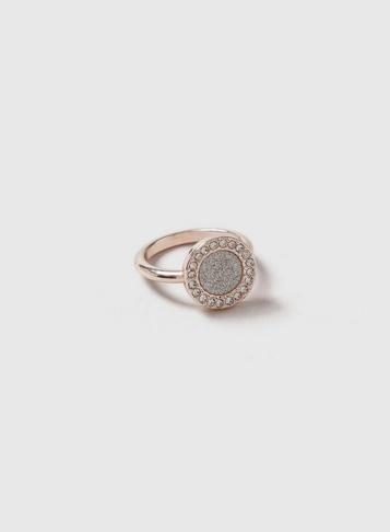 Dorothy Perkins Rose Gold Round Glitter Pave Ring