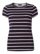 Dorothy Perkins Navy And Coral Stripe T-shirt