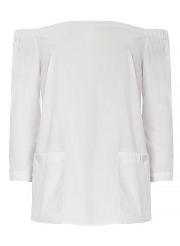 Dorothy Perkins White Cotton Poplin Bardot Top