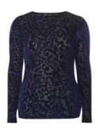Dorothy Perkins Blue Devore Long Sleeve Top