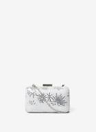 Dorothy Perkins Silver Sequin Lace Box Clutch Bag
