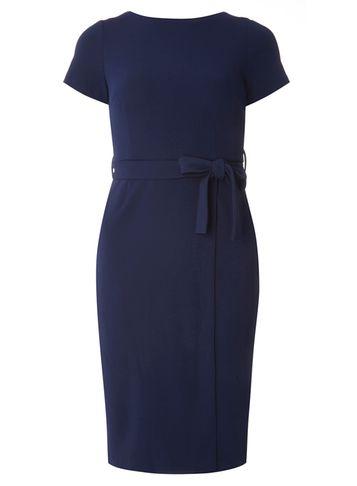 Dorothy Perkins Petite Navy Wrap Pencil Dress