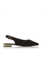 *head Over Heels By Dune Black Flat Court Shoes