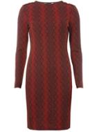 Dorothy Perkins Red Geometric Button Detail Bodycon Dress