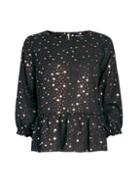 Dorothy Perkins Black Star Print Peplum Hem Top