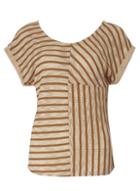 Dorothy Perkins *izabel London Beige Contrast Stripe Top