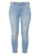 Dorothy Perkins Petite Bleach Wash Abrasion Skinny Jeans