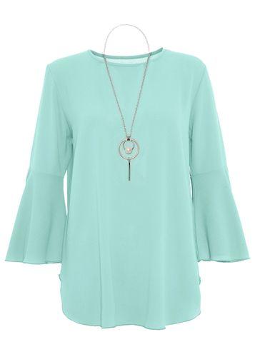 Dorothy Perkins *quiz Aqua Bubble Frill Tunic Top