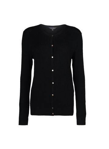Dorothy Perkins Black Crew Neck Textured Cardigan