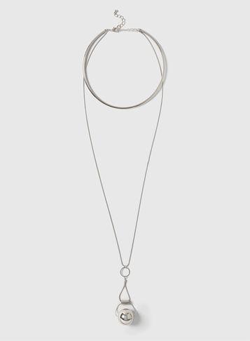 Dorothy Perkins Silver Ball And Choker Necklace
