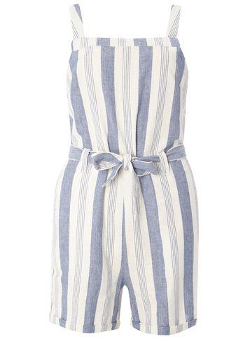 Dorothy Perkins Blue Stripe Belted Playsuit