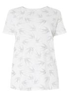 Dorothy Perkins Dp Curve Ivory Bird Printed T-shirt