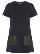 Dorothy Perkins Navy Leather Look Tunic