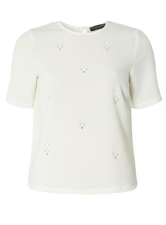 Dorothy Perkins Ivory Embellished Tee