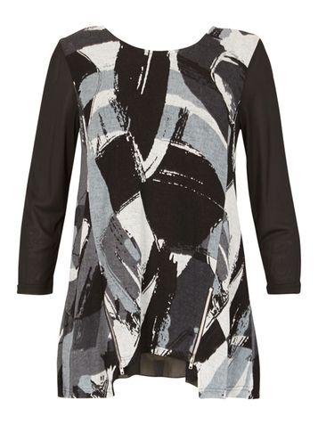 Dorothy Perkins *izabel London Multi Grey Print Top