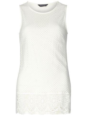 Dorothy Perkins *tall Ivy Geometric Print Lace Shell Top