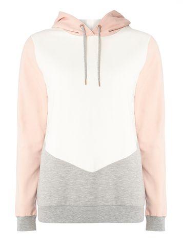Dorothy Perkins Blush And Grey Colourblock Hoody