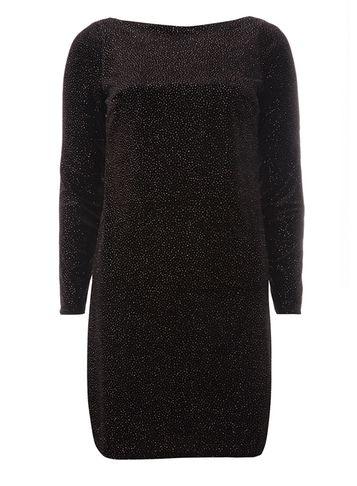 Dorothy Perkins Black Velvet Glitter Bodycon Dress