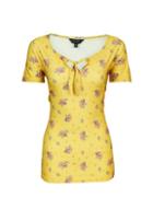 Dorothy Perkins *tall Yellow Ditsy Print Tie Top