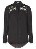 Dorothy Perkins *tall Black Embroidered Shirt