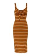*only Rust Stripe Print Tie Dress