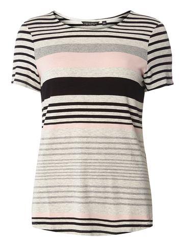 Dorothy Perkins Blush And Grey Curve Hem T-shirt