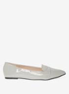 Dorothy Perkins Grey Pu 'paisley' Pointed Loafers