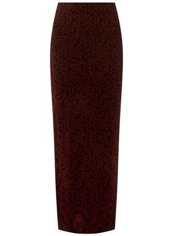 Dorothy Perkins Burgundy Jacquard Print Maxi Skirt