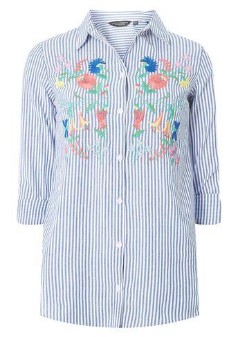 Dorothy Perkins Blue Striped Prairie Shirt