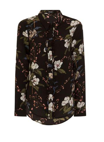 Dorothy Perkins *girls On Film Black Floral Print Blouse